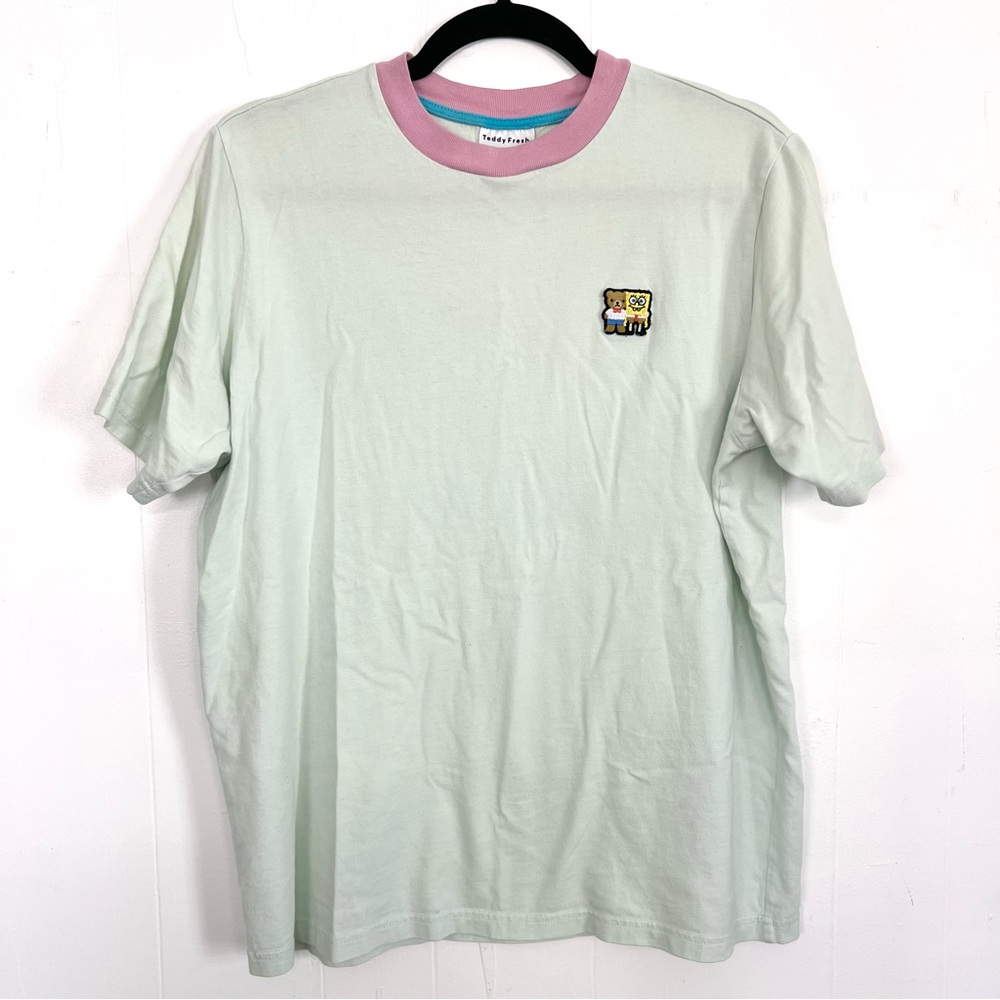 TEDDY FRESH x SPONGEBOB Limited Edition T-Shirt‎ Size XS Mint Green Colorblock